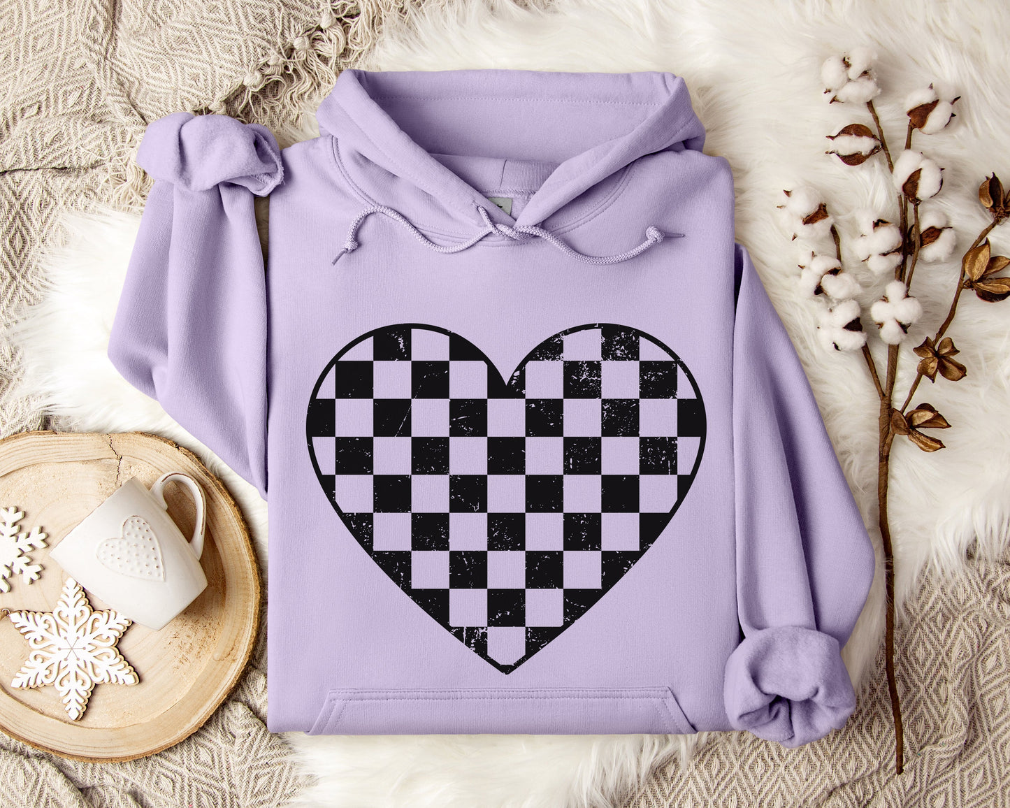Checkered Heart Hoodie