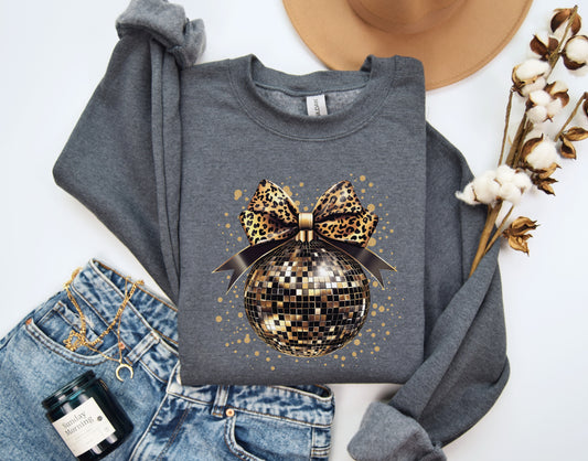 Cheetah Coquette Disco Ball Drop Sweatshirt