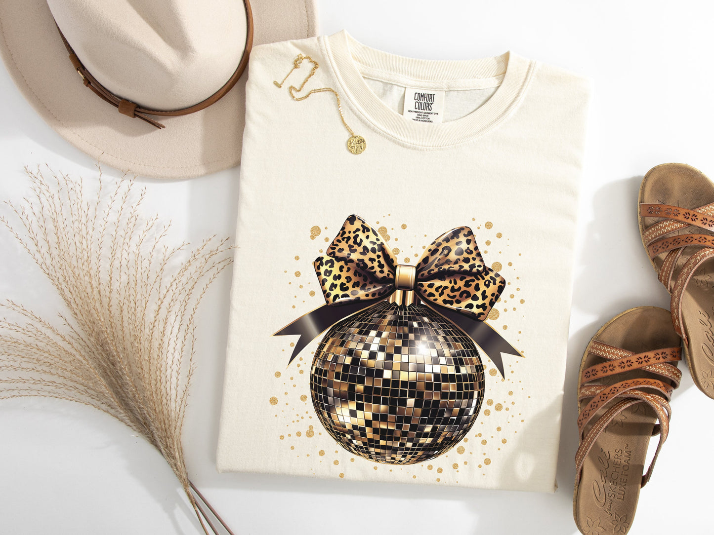 Cheetah Coquette Disco Ball Drop Graphic Tee