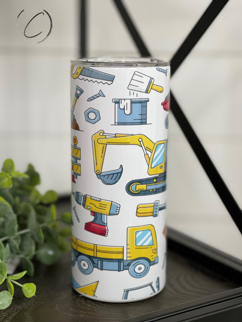 Construction 15oz Kids Skinny Tumbler