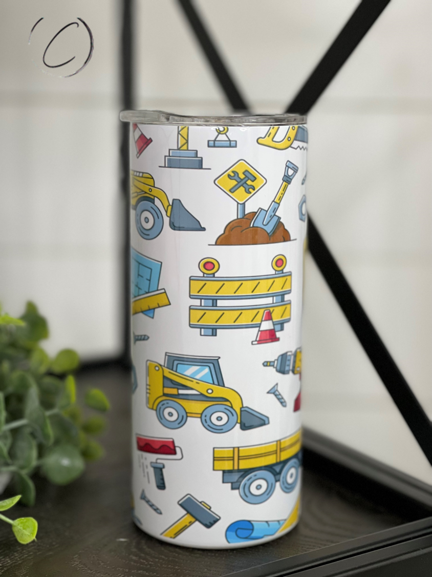 Construction 15oz Kids Skinny Tumbler