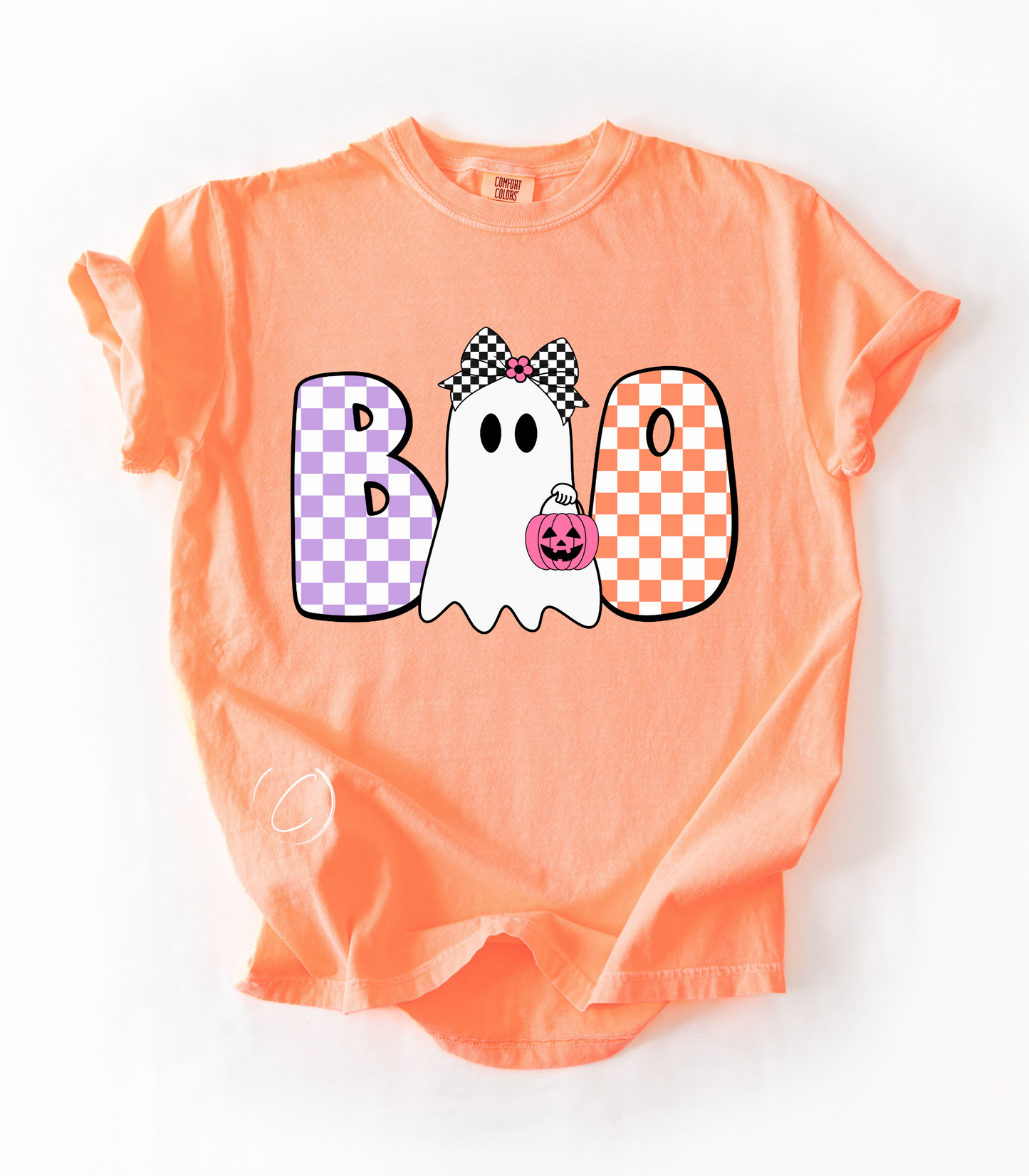 Checkered Ghost Boo Graphic Tee