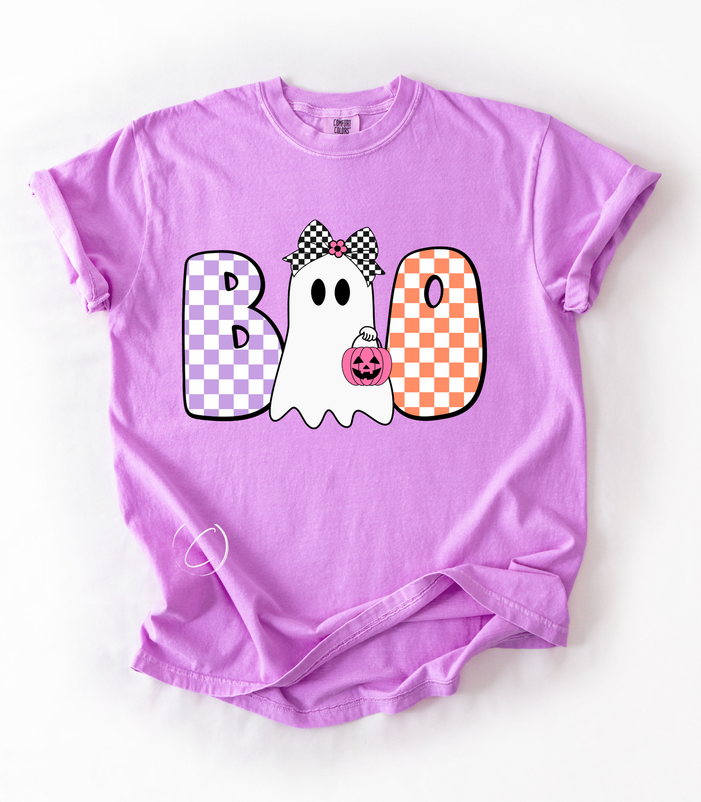 Checkered Ghost Boo Graphic Tee
