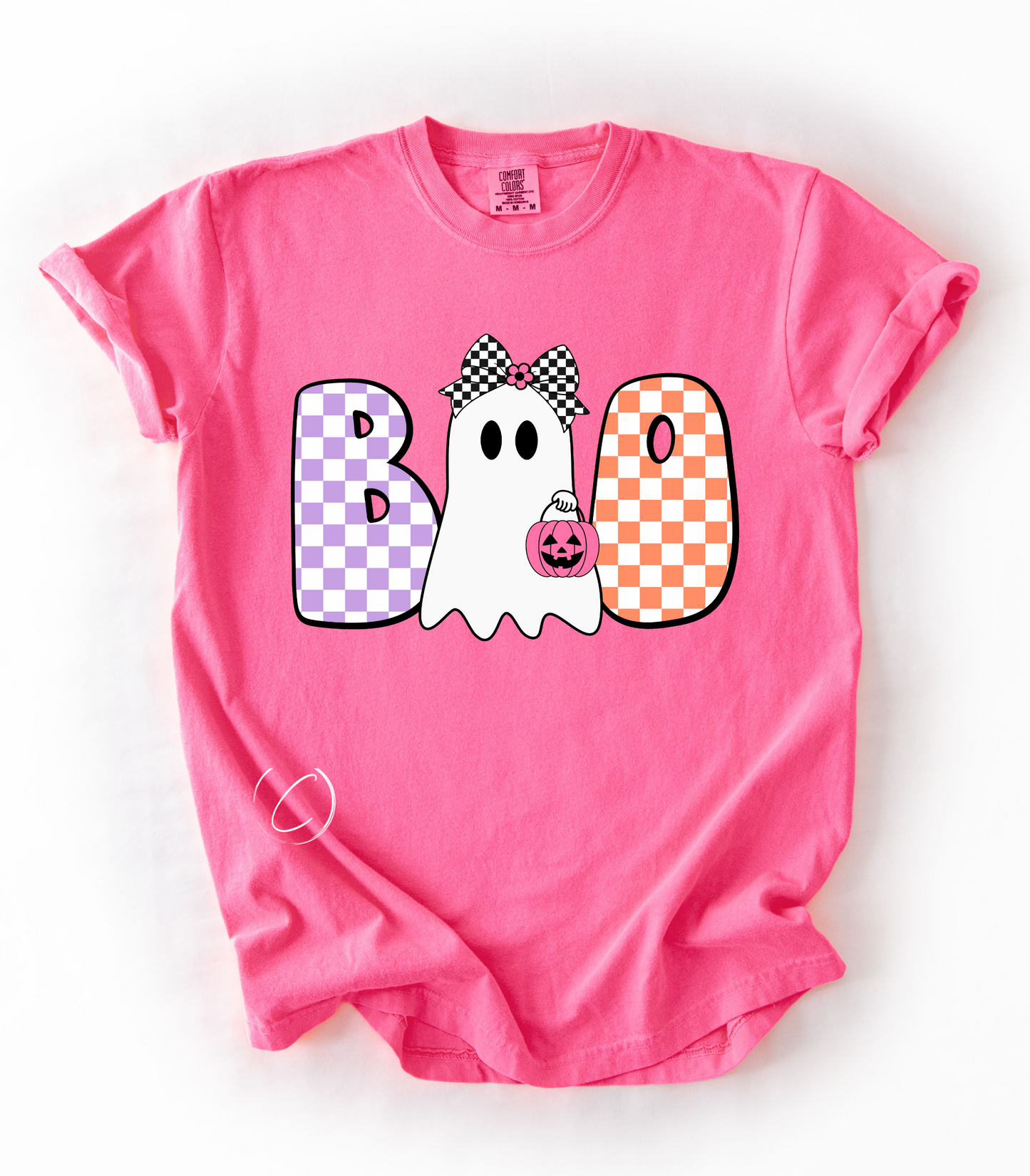 Checkered Ghost Boo Graphic Tee