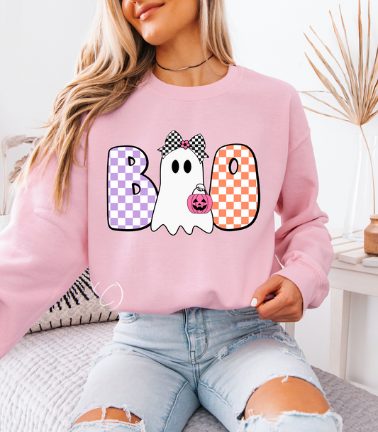 Checkered Ghost Boo Sweatshirt