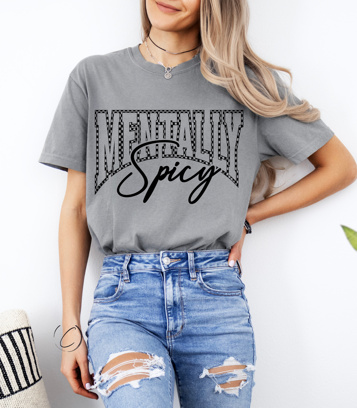 Mentally Spicy Check Graphic Tee