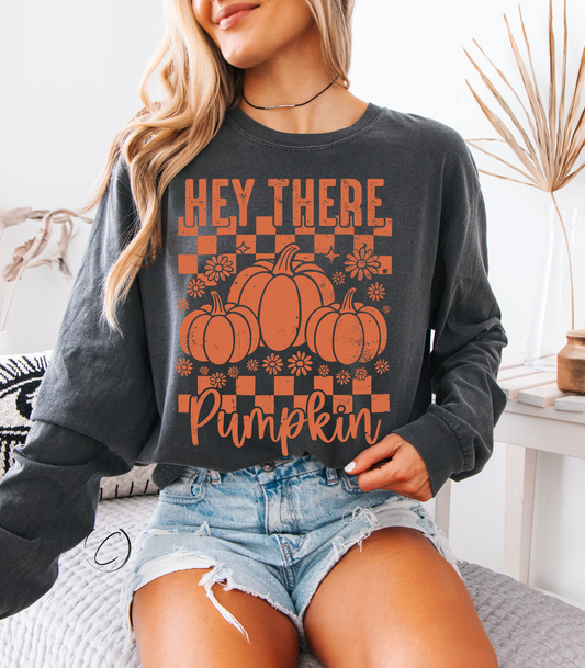 Hey There Pumpkin Long Sleeve Graphic Tee