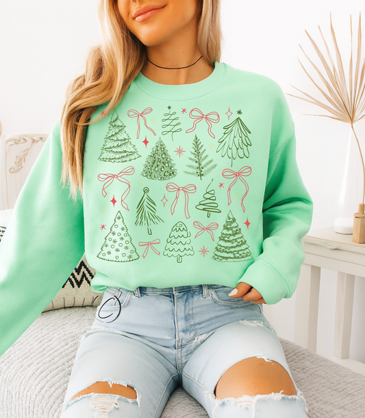 Preppy Coquette Christmas Sweatshirt