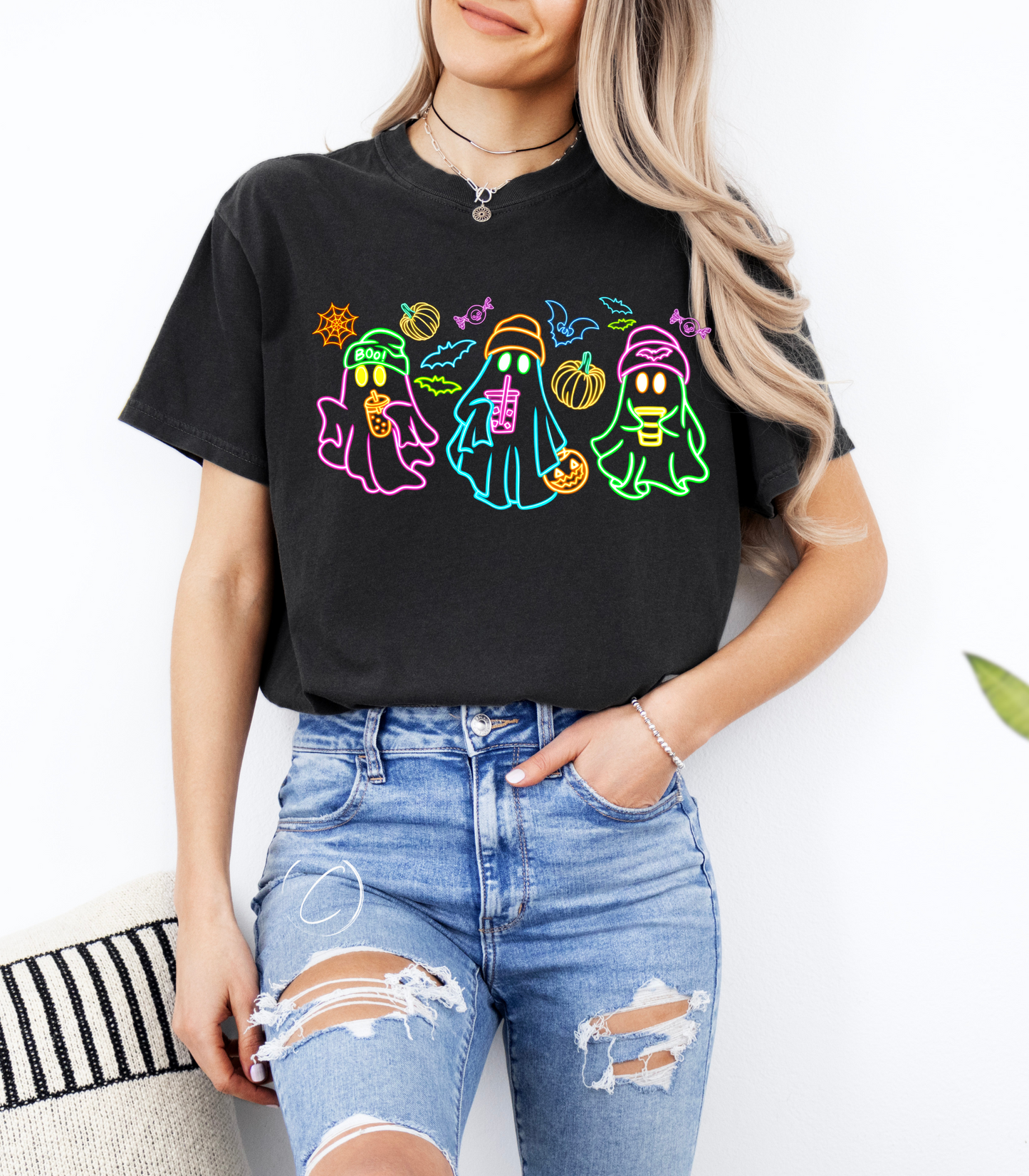 Neon Ghost Pals Graphic Tee