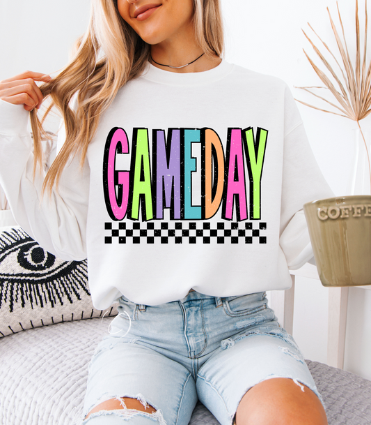 Neon Checkered Gameday Sweatshirt