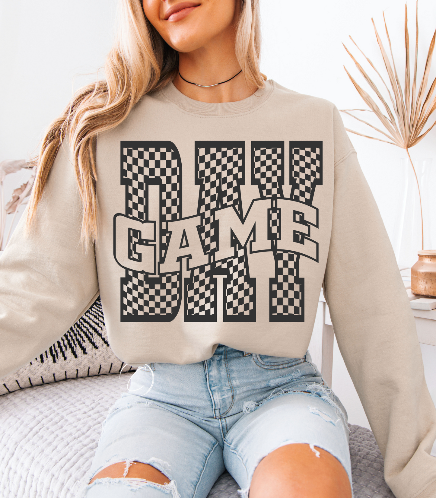 Retro Checkered Gameday Sweatshirt
