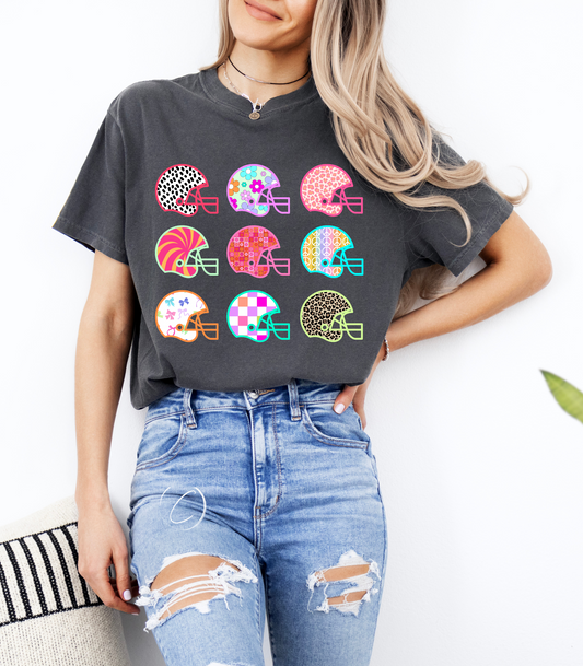 Preppy Football Helmets Graphic Tee