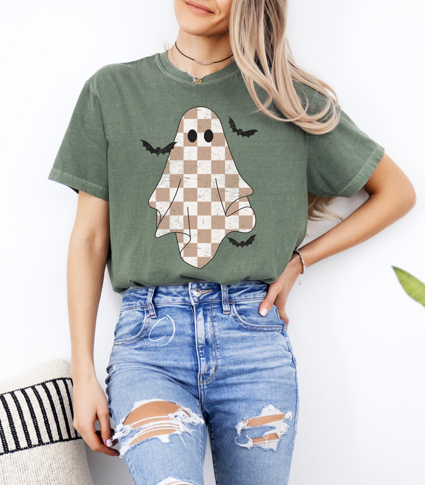 Checkered Ghost Graphic Tee