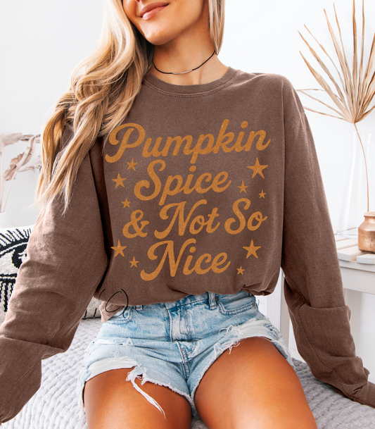 Pumpkin Spice Not So Nice Long Sleeve Graphic Tee
