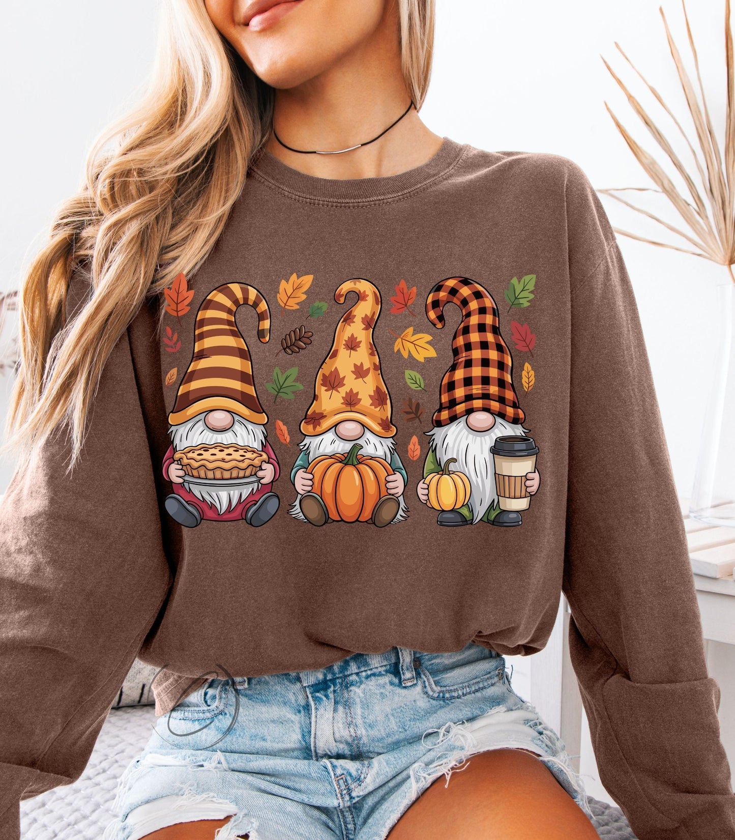 Autumn Gnomes Long Sleeve Graphic Tee