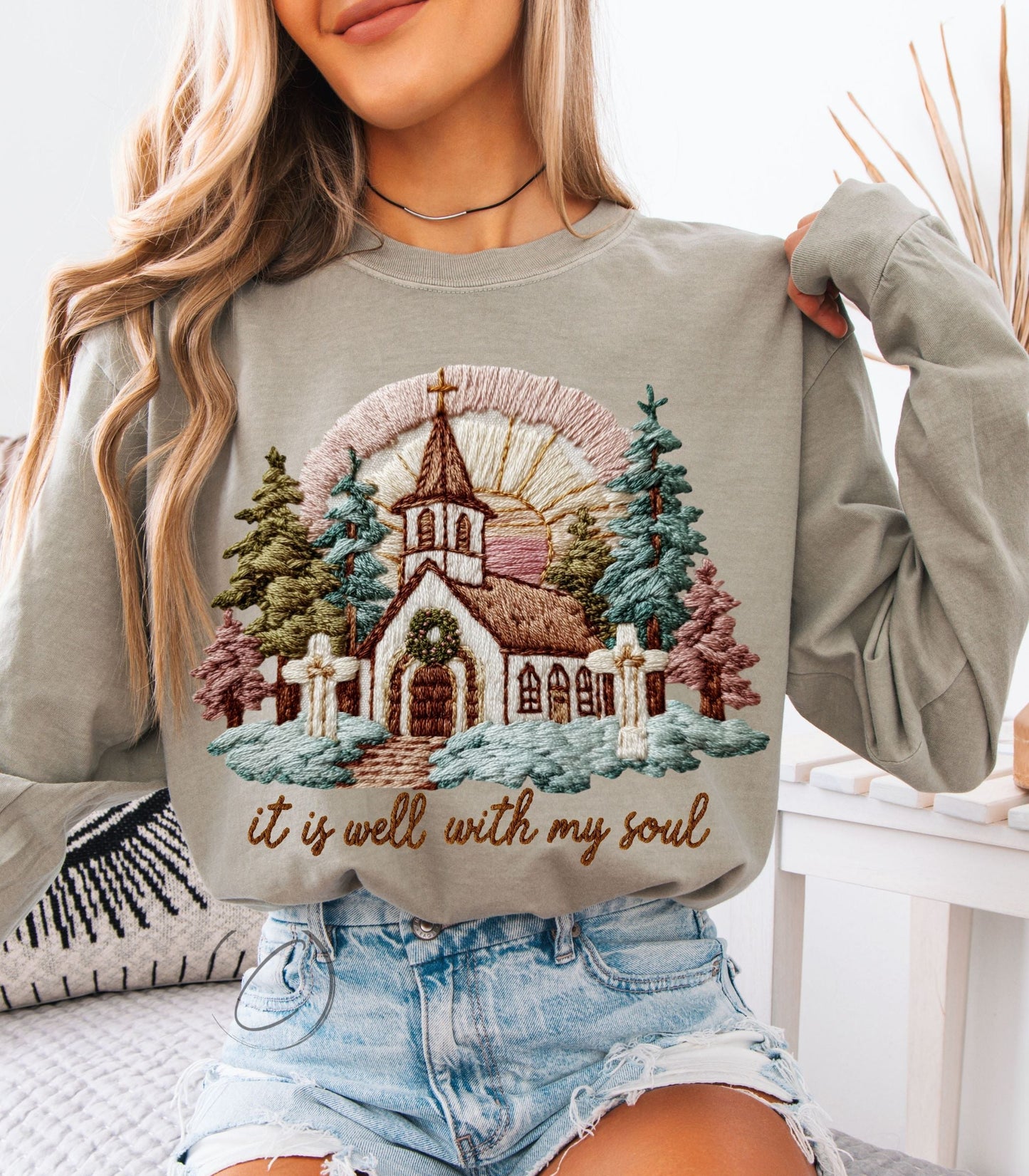 Faux Crochet Well With My Soul Long Sleeve Graphic Tee