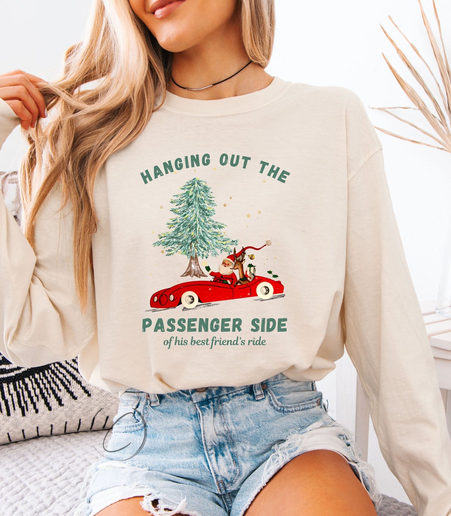 Hanging Out The Passenger Side Long Sleeve Graphic Tee