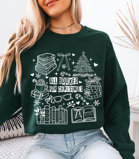 All Booked For Christmas Collage Sweatshirt