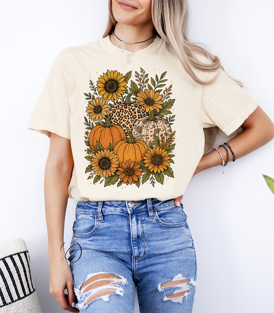 Sunflower Patch Pumpkin Graphic Tee