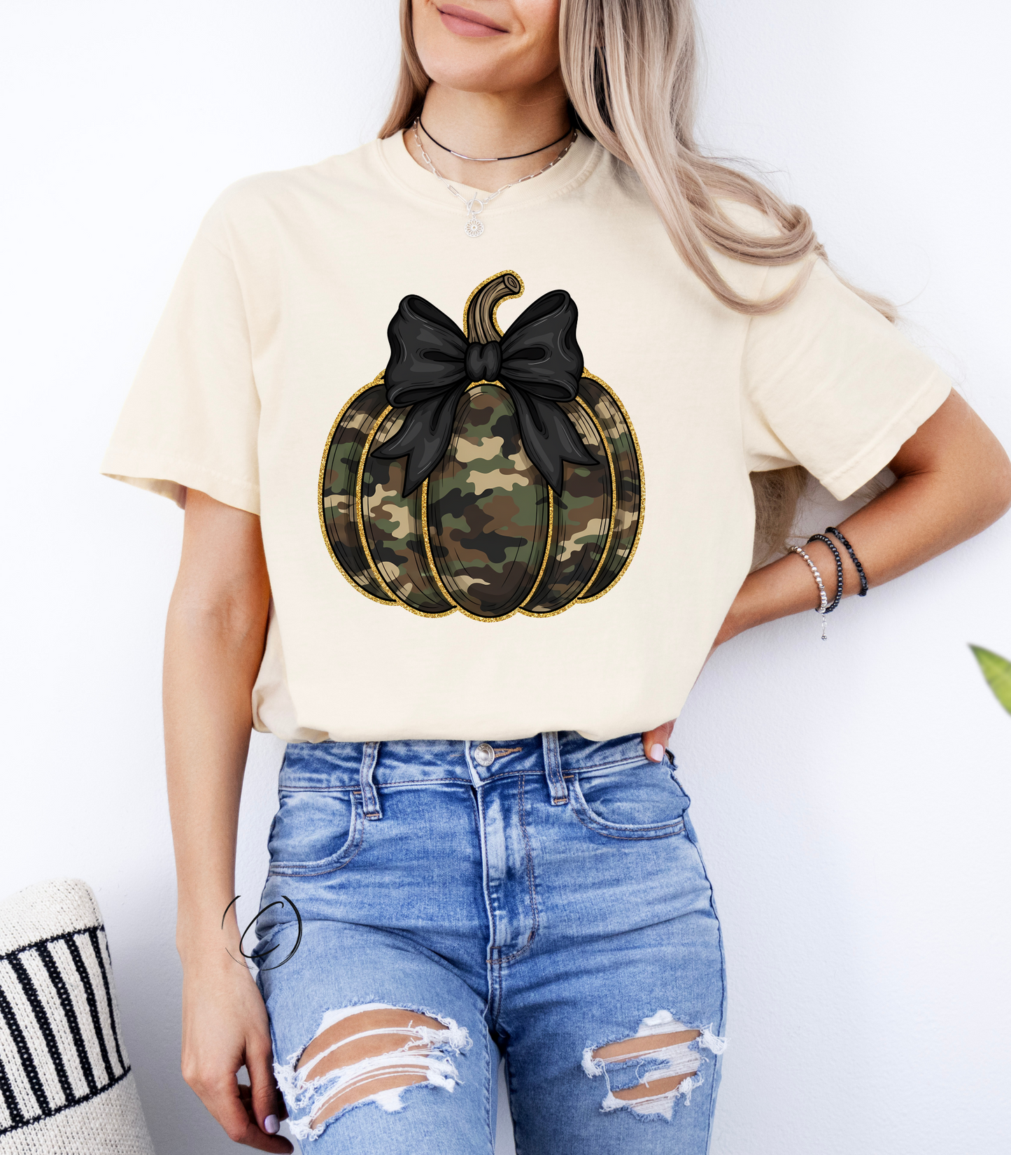 Preppy Camo Pumpkin Graphic Tee