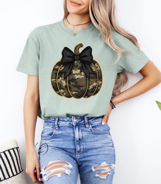 Preppy Camo Pumpkin Graphic Tee