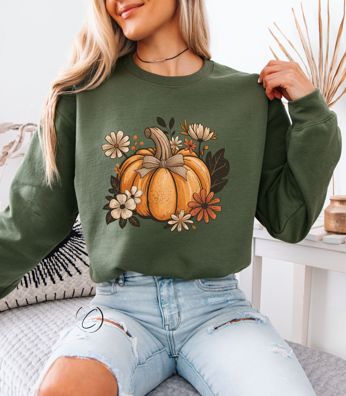 Boho Pumpkin Coquette Sweatshirt