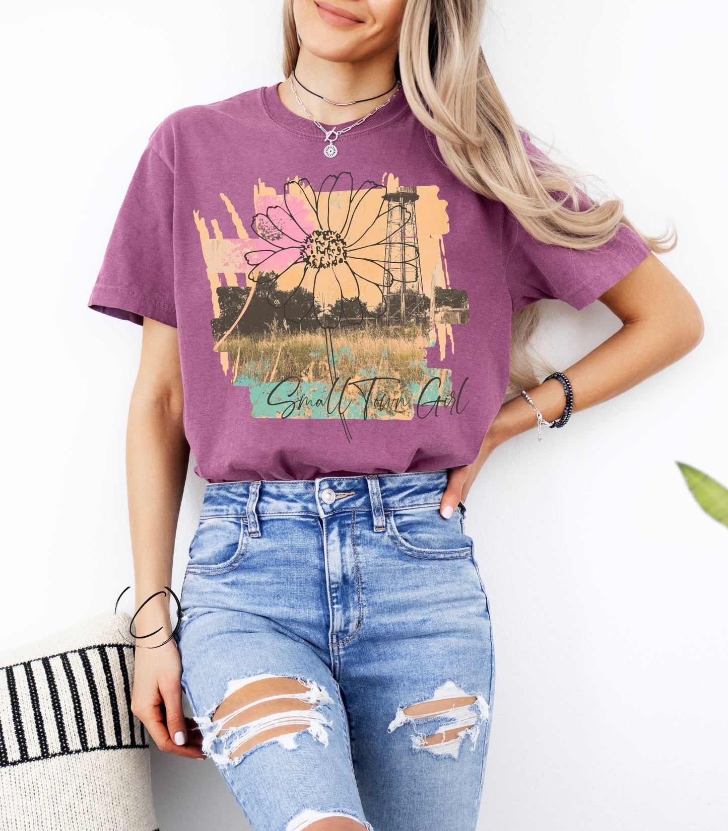 Small Town Girl Watercolor Graphic Tee