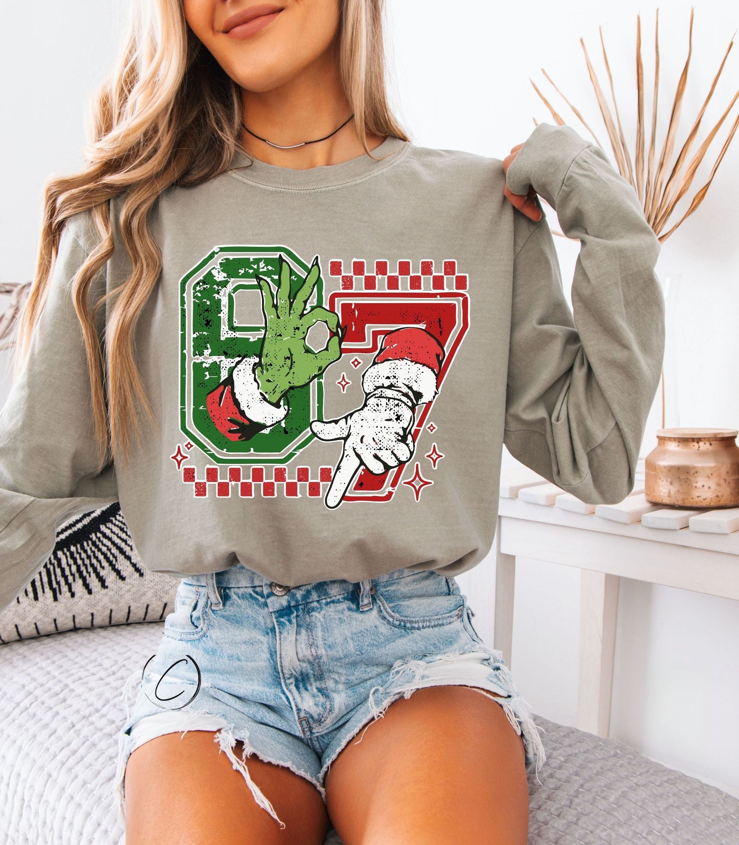 Festive 6 7 Long Sleeve Graphic Tee