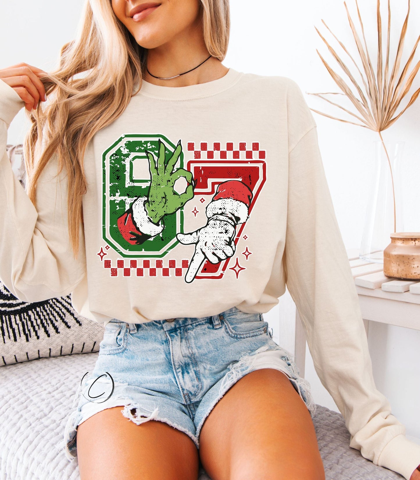Festive 6 7 Long Sleeve Graphic Tee