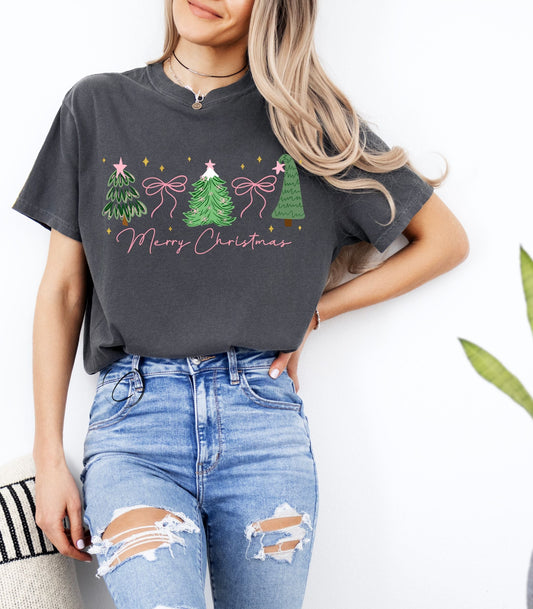 Preppy Merry Christmas Graphic Tee