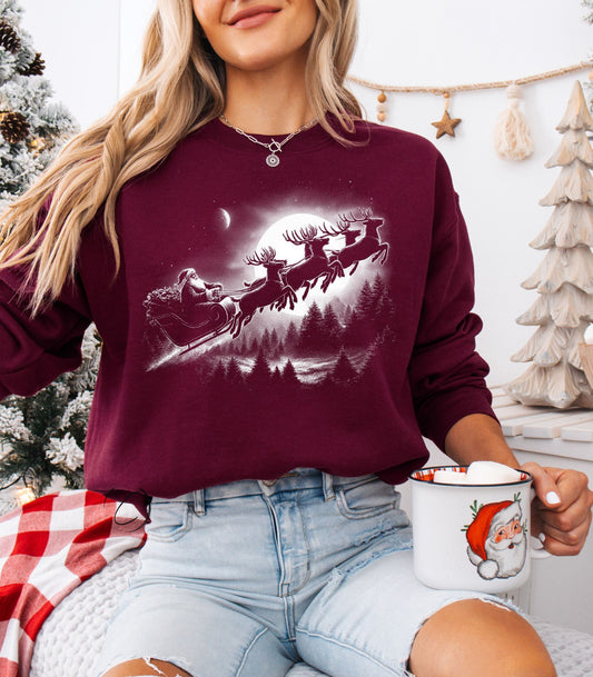 Vintage Retro Santa Sleigh Sweatshirt