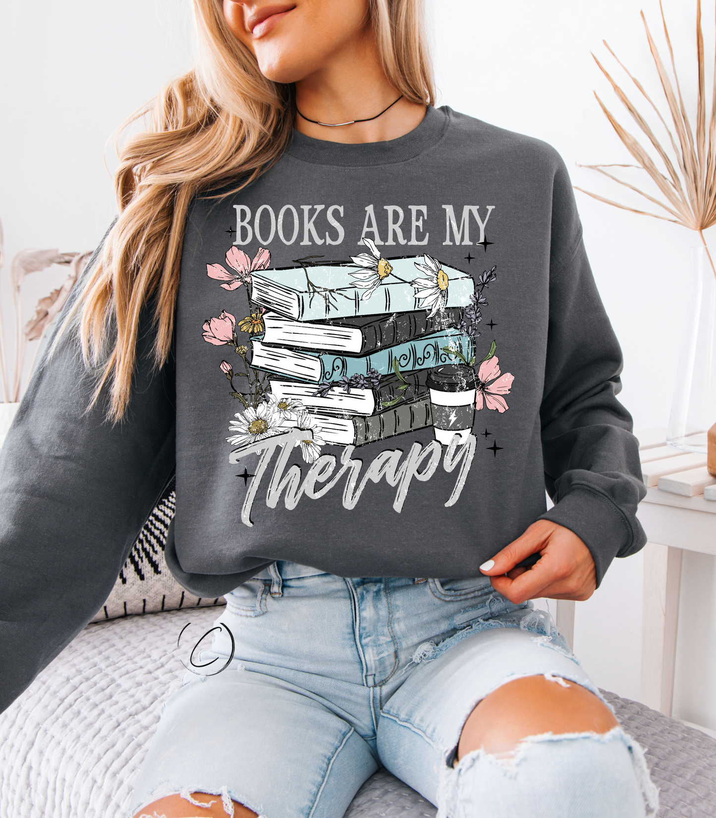 Books Are My Therapy Sweatshirt