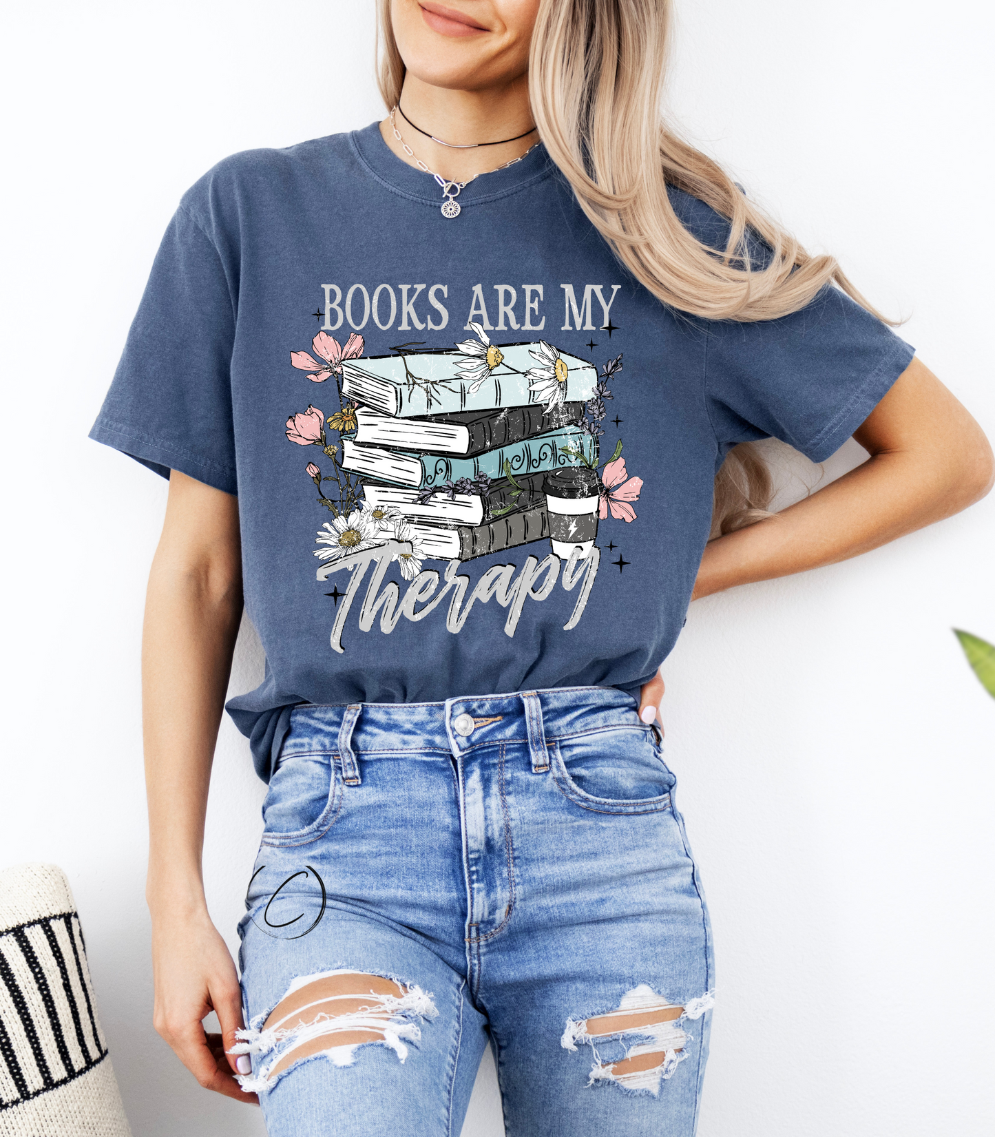 Books Are My Therapy Graphic Tee