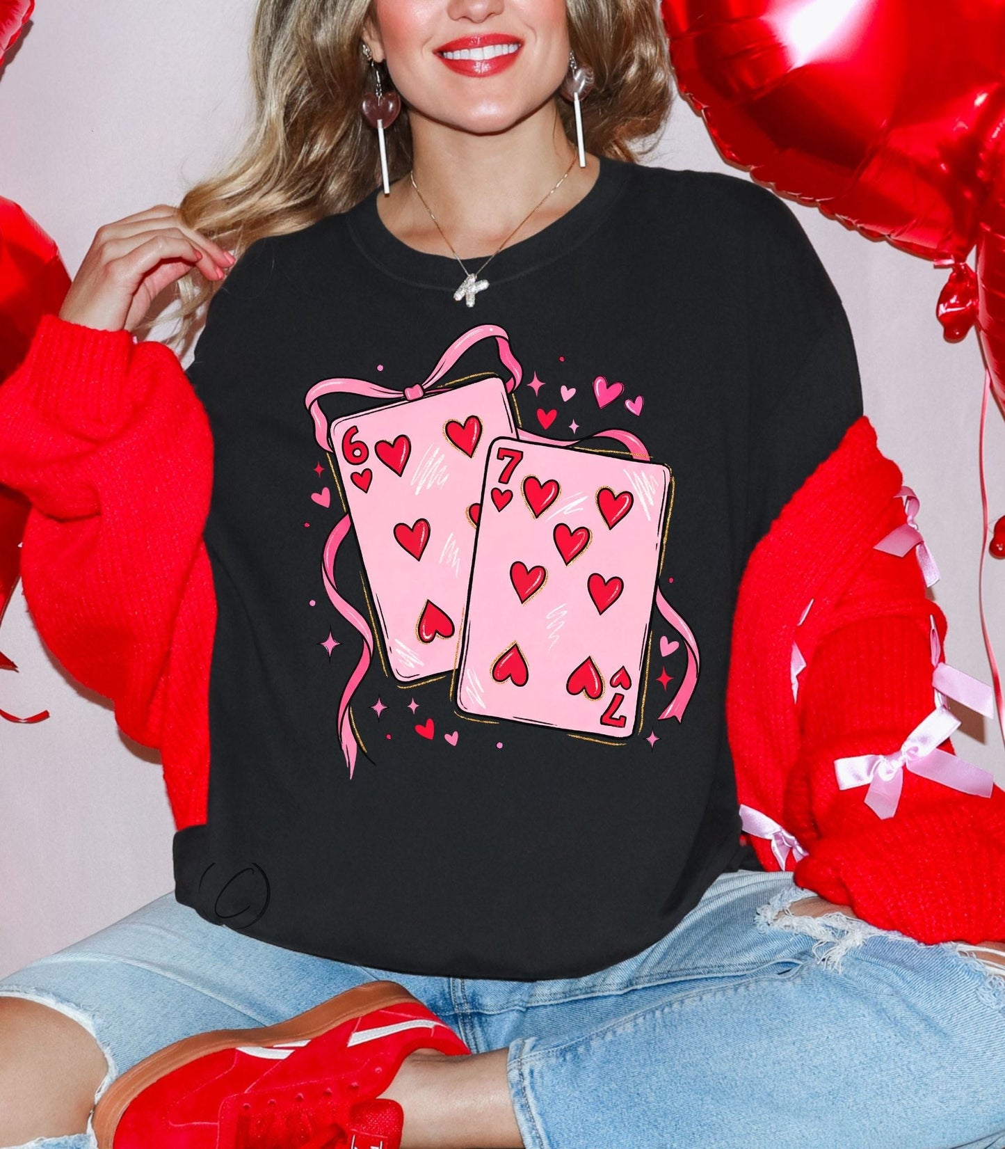 Valentine's Playing Card 6 7 Graphic Tee