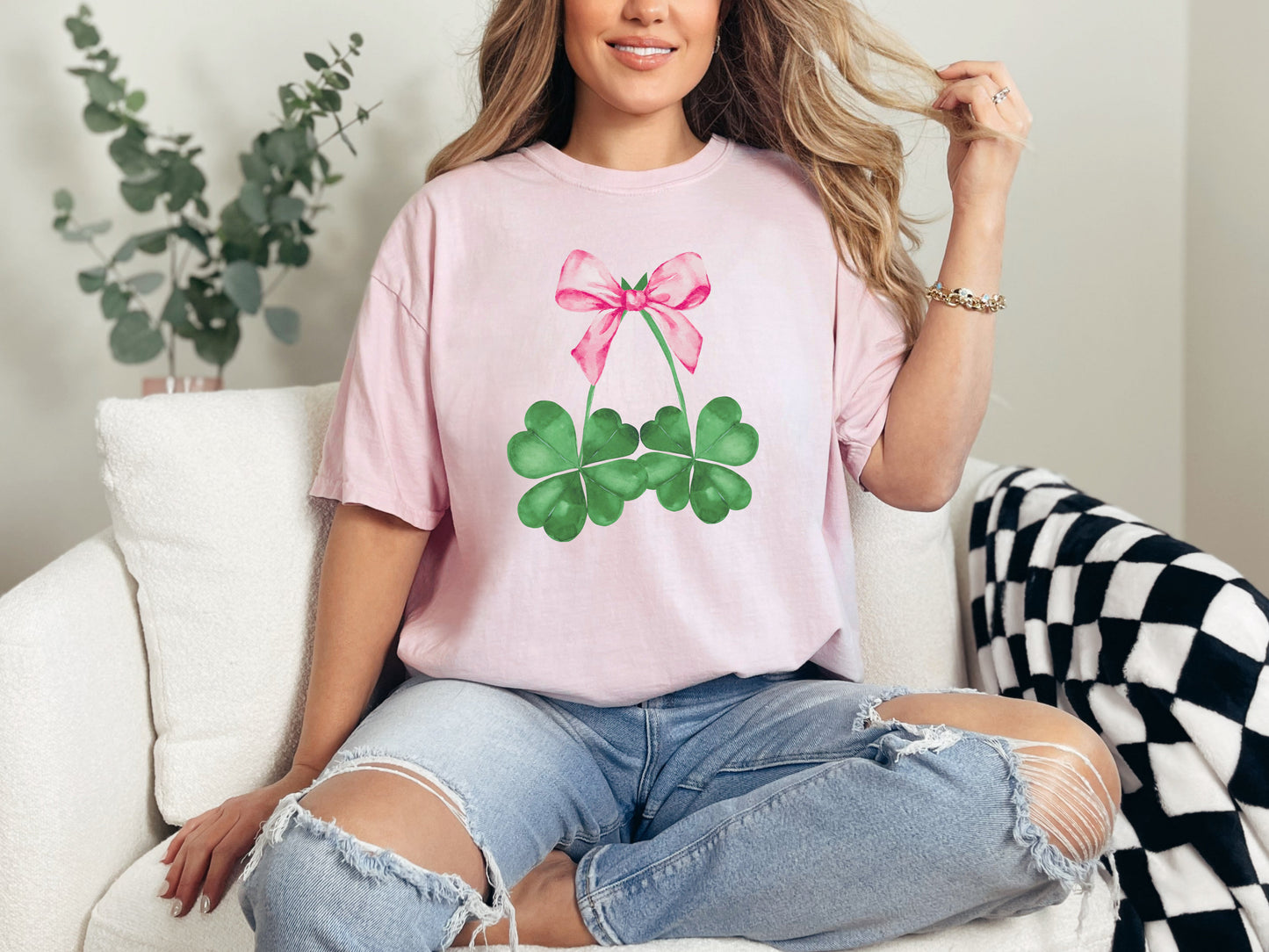 Coquette Clover Cherries Graphic Tee