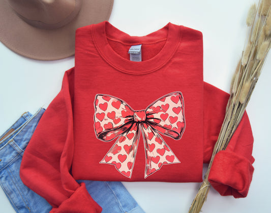 Coquette Heart Bow Sweatshirt