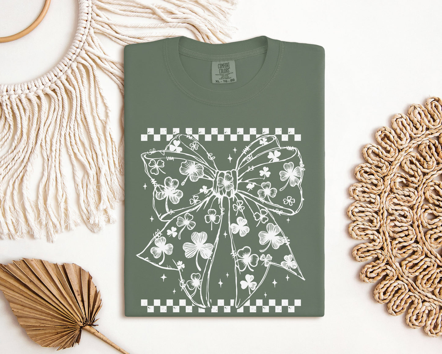 Coquette Shamrock Bow Graphic Tee