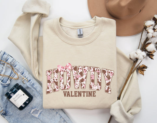 Cow Print Howdy Valentine Sweatshirt