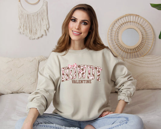Cow Print Howdy Valentine Sweatshirt
