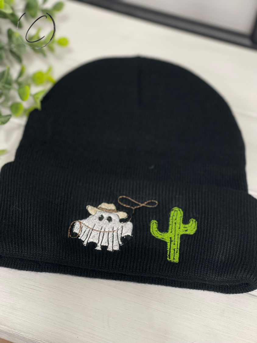 Cowboy Boo Embroidered Beanie