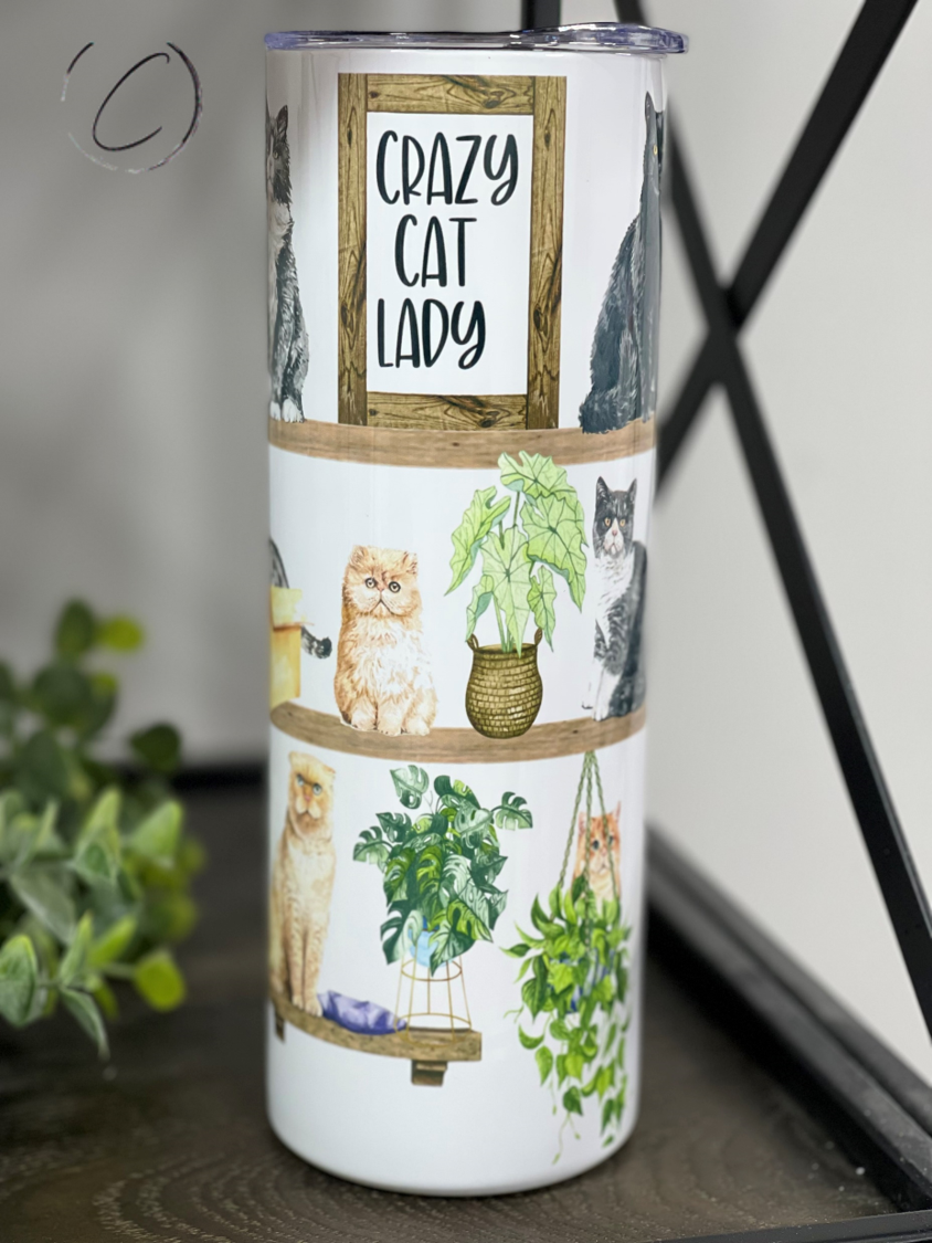 Crazy Cat Lady 20oz Skinny Tumbler