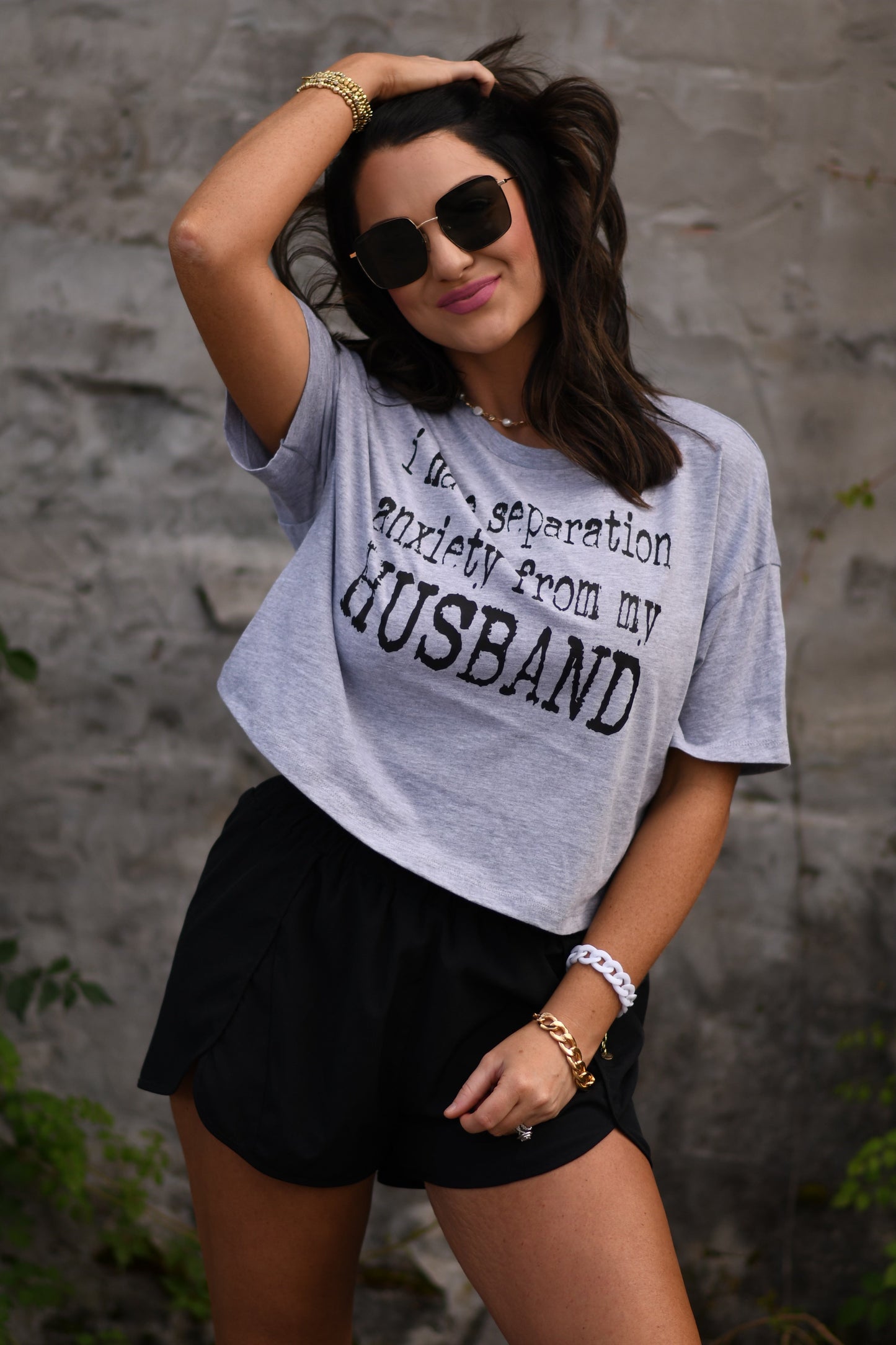 I Have Separation Anxiety From My Husband Crop/Tee