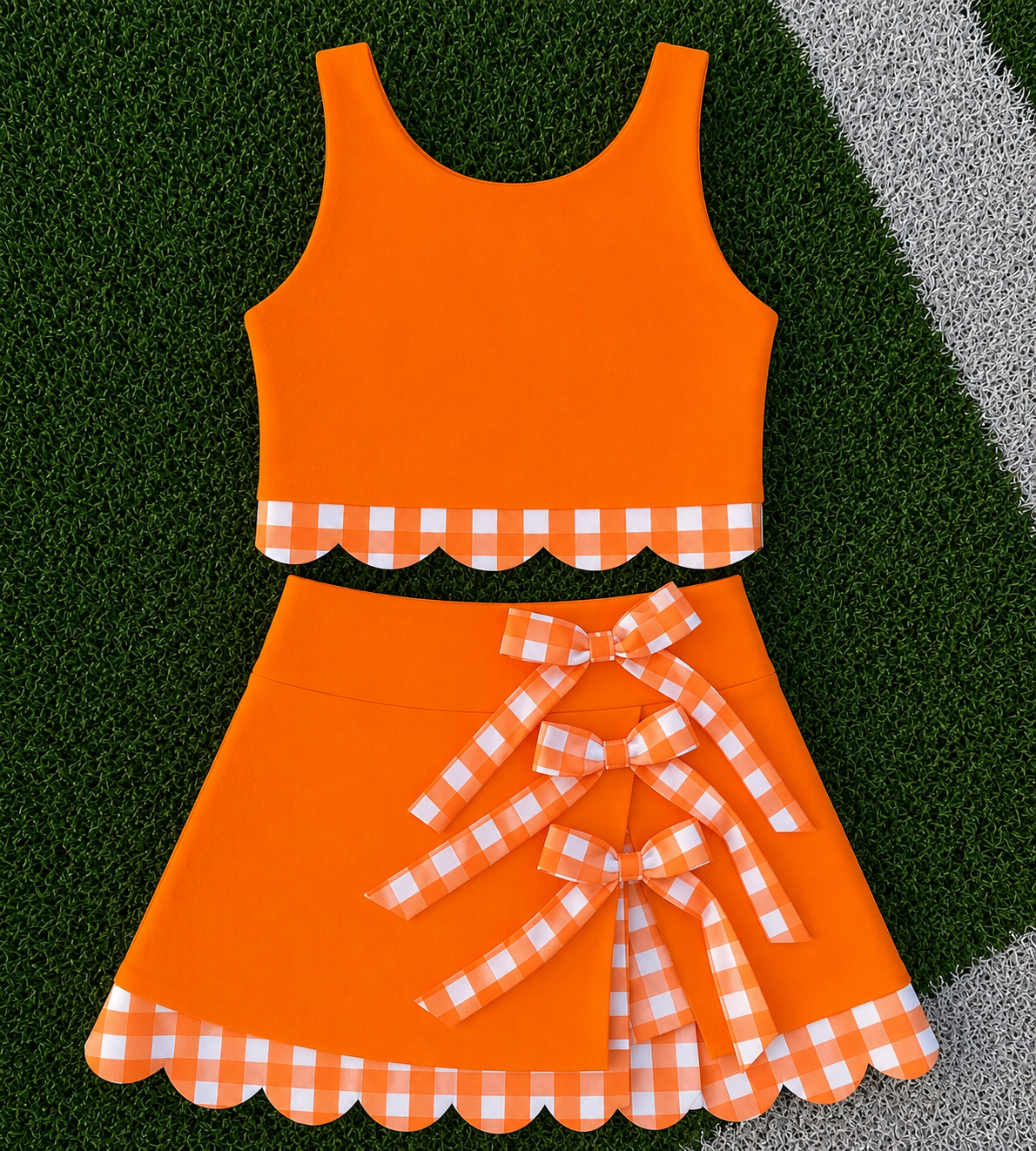 Custom Gingham Girls Two Piece Skirt Sets *Pre Order* *7 COLORS AVAILABLE*