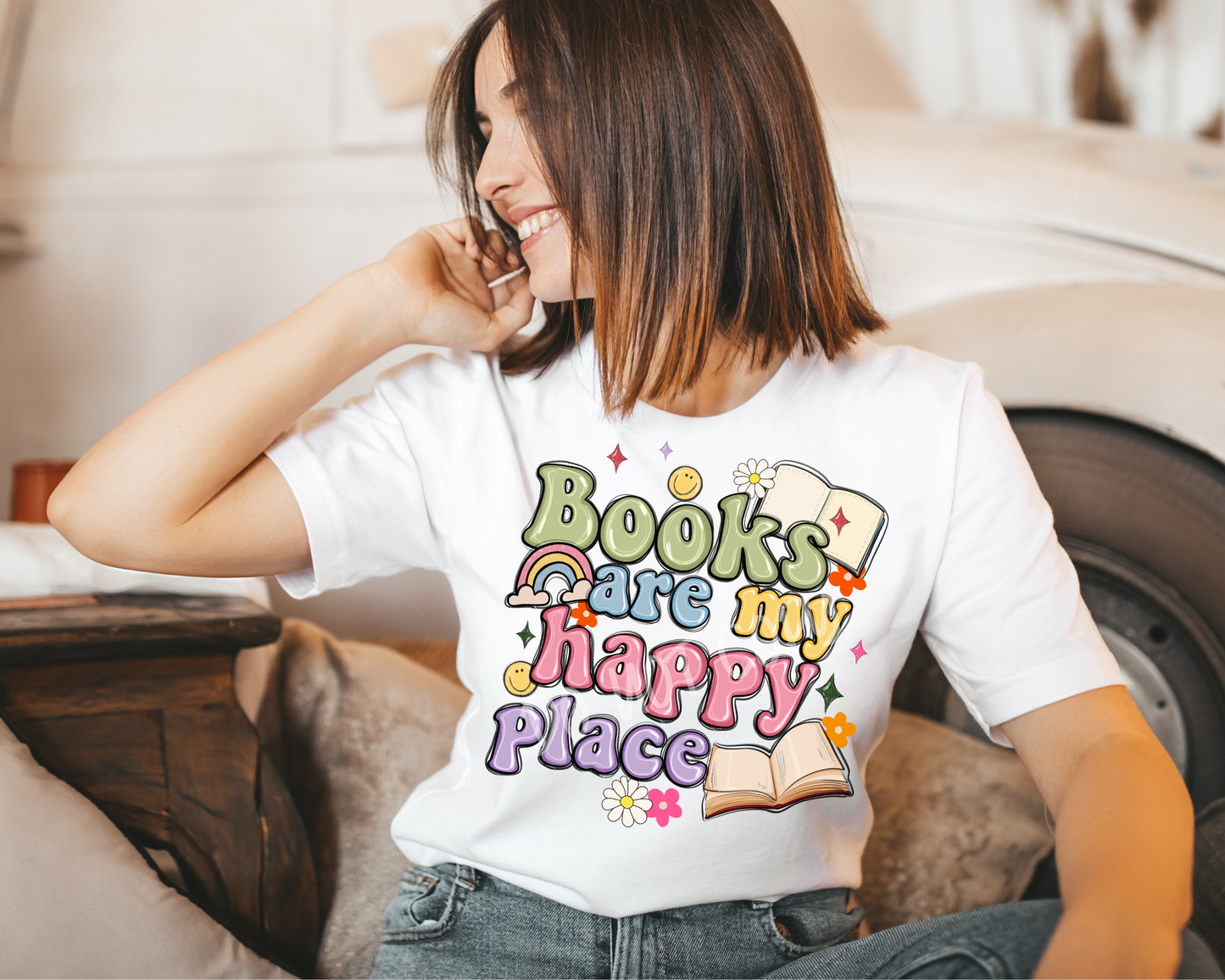 Books Are My Happy Place - Tee