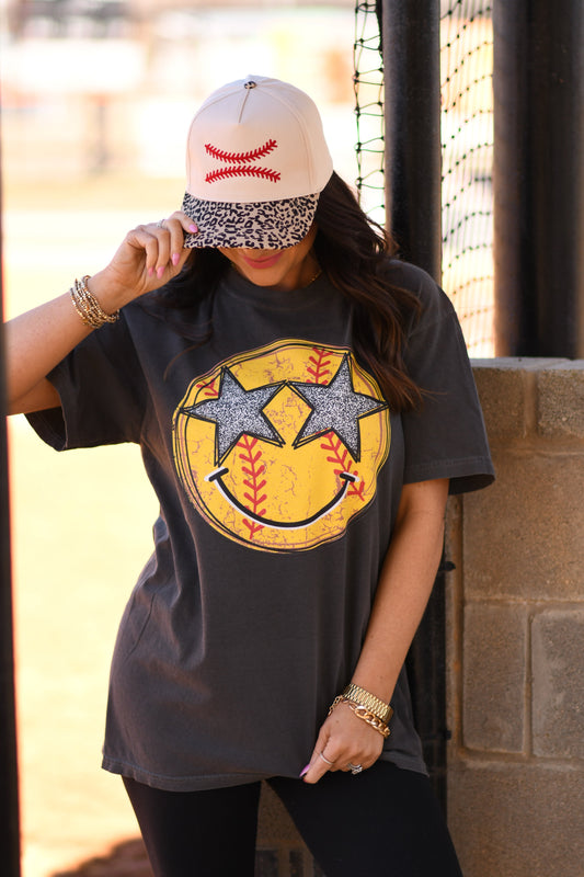 Softball Star Smiley Tee