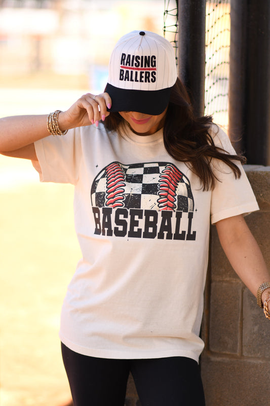 Checkered Baseball Tee