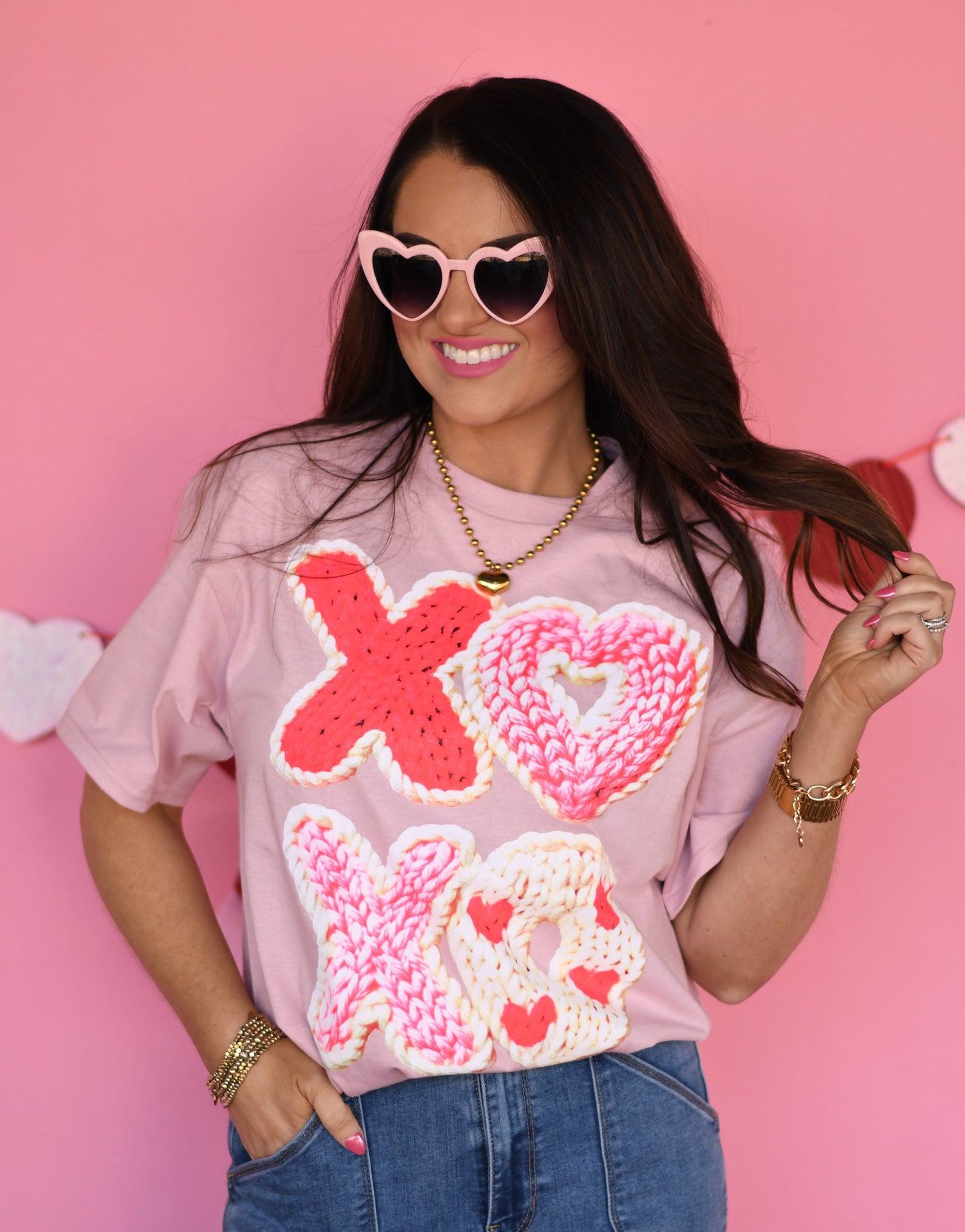 XOXO Faux Yarn Tee