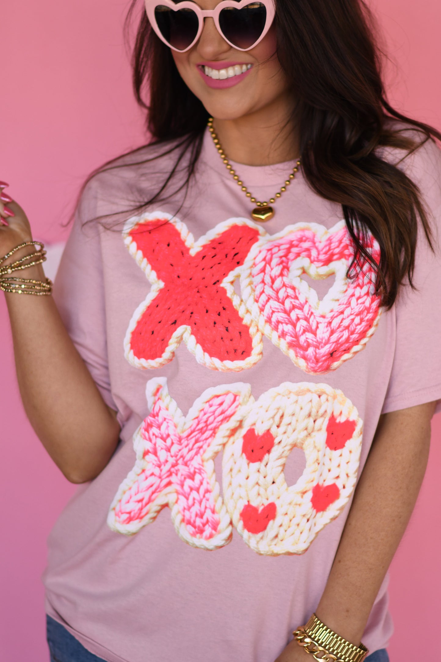 XOXO Faux Yarn Tee