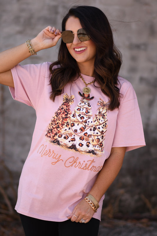 Merry Christmas Western Trees Tee