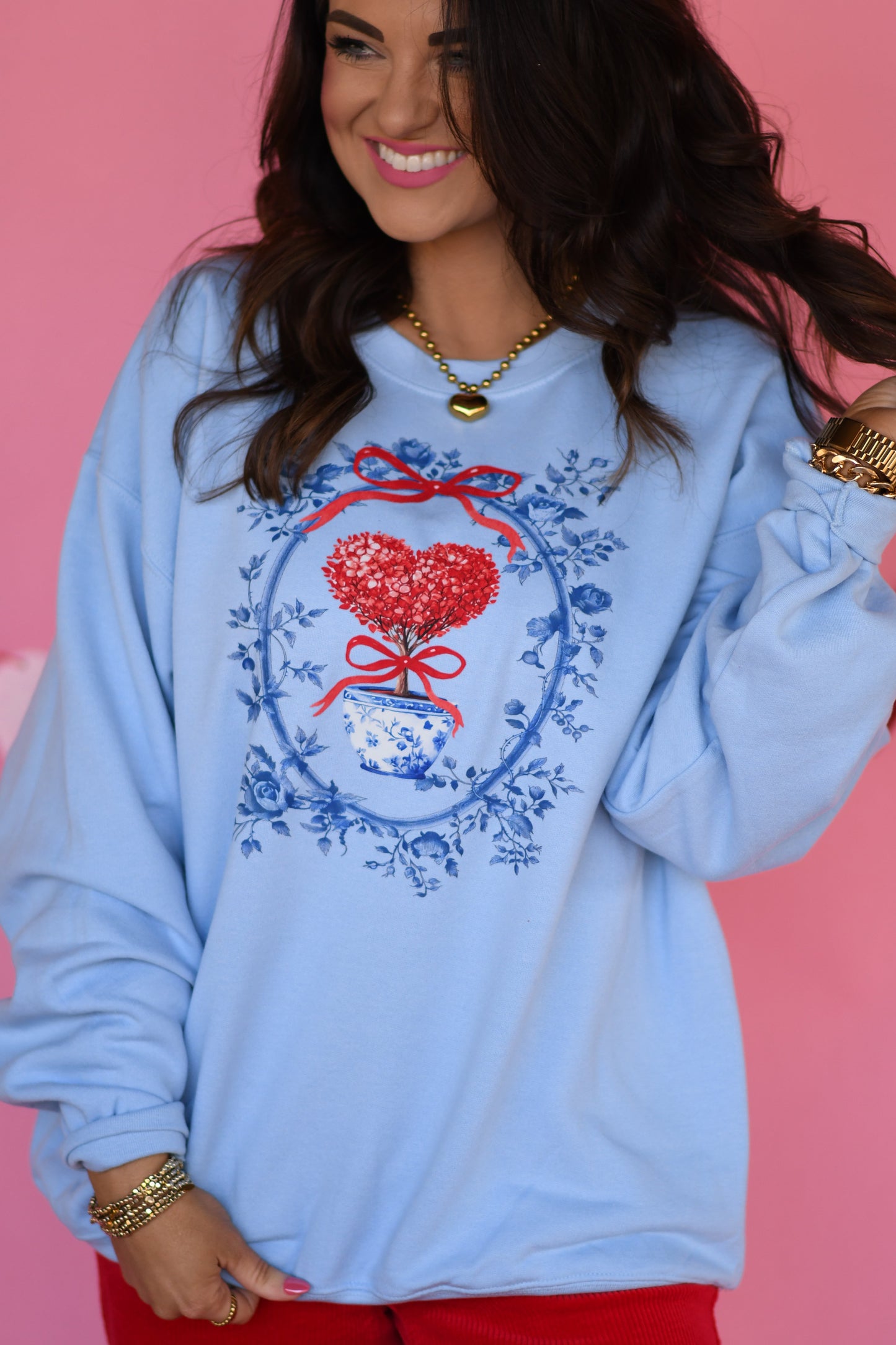 Chinoiserie Heart Pot Sweatshirt